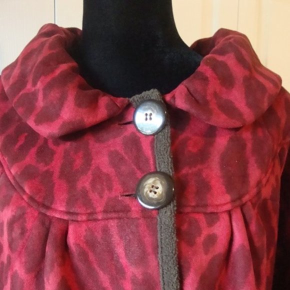 Tasha Polizzi Jackets & Blazers - Tasha Polizzi Red Animal Print Faux Suede Jacket M